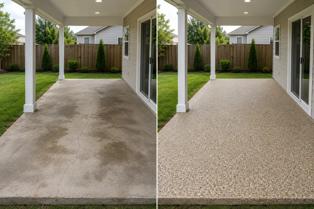 Finished exterior patio coating in Cedar Falls Iowa