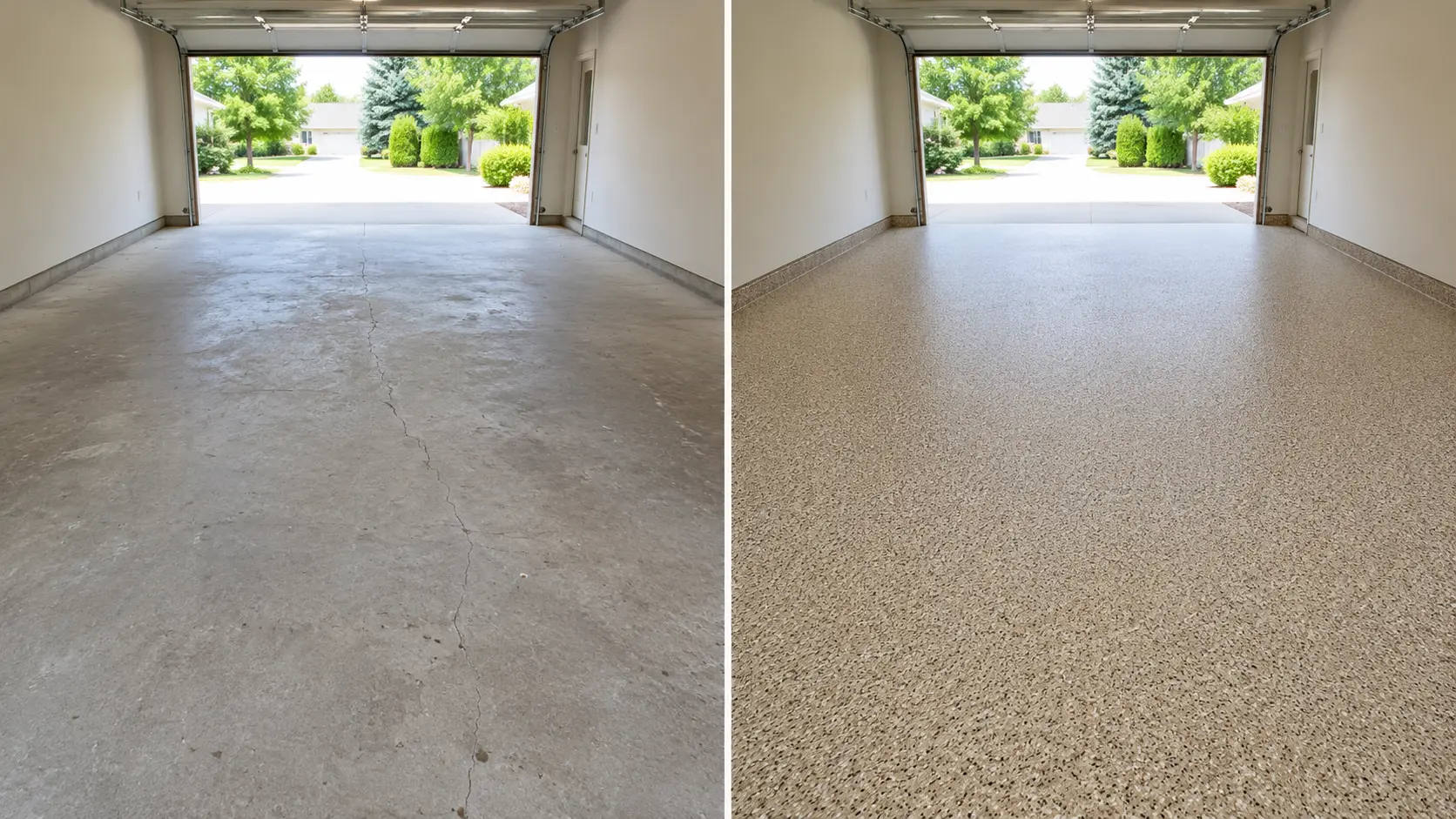 Finished decorative floor coating installed by Corridor Floor Coatings in Eastern Iowa
