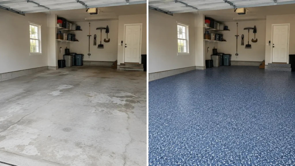 Nearby Evansdale Iowa epoxy floor coating inspiration for a shop or working space