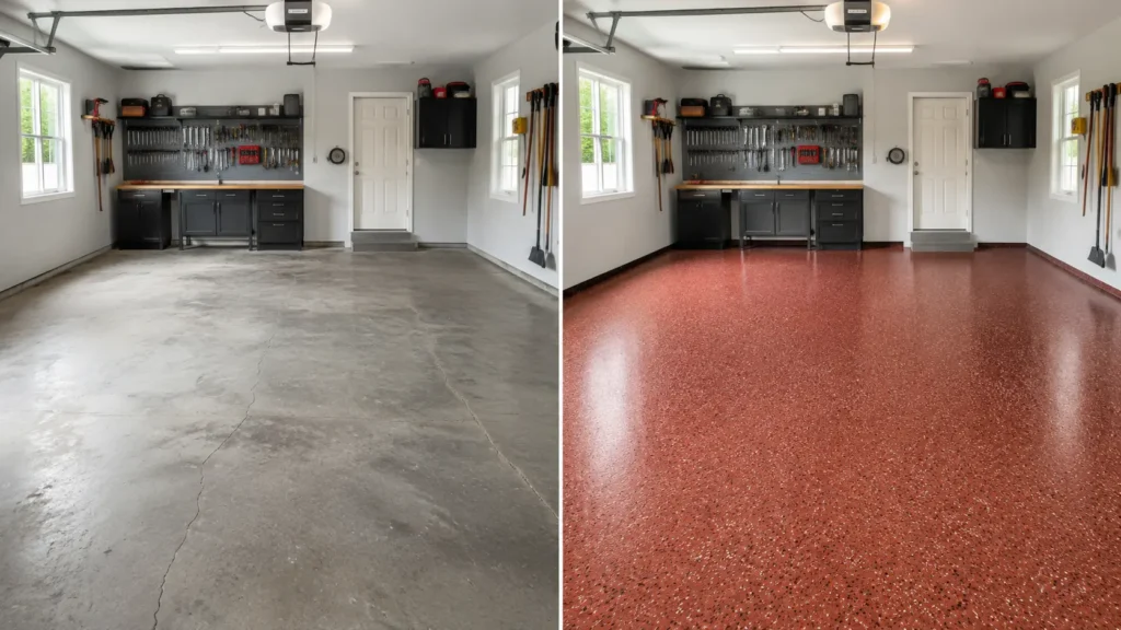 Nearby Evansdale Iowa epoxy floor coating inspiration for a shop or working space