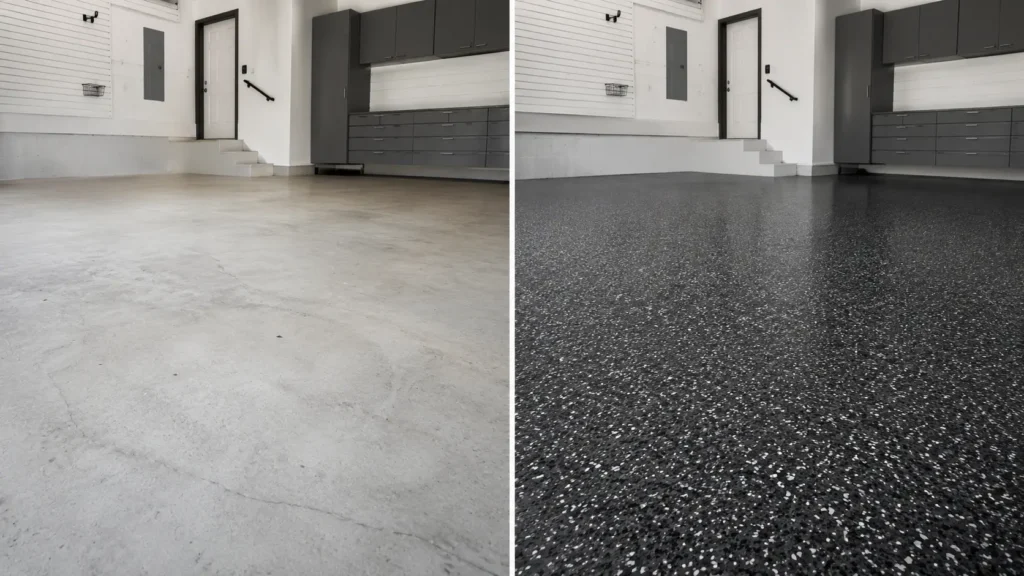 Epoxy floor coating project in Palo Iowa