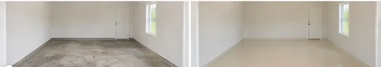 Garage Floor Coating Before and After in Peosta, Iowa